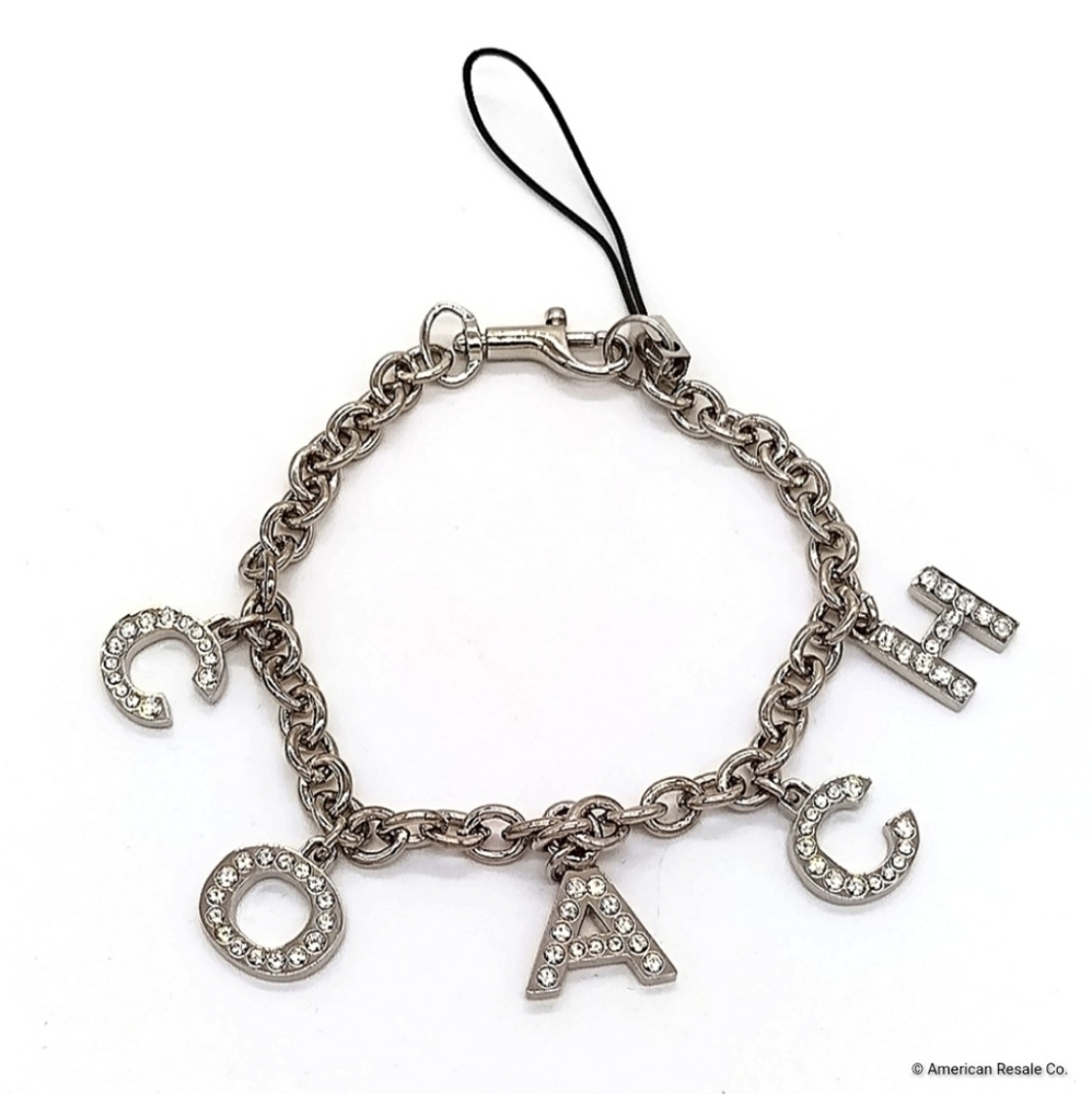 COACH Vintage Swarovski Crystal Bracelet Lanyard Purse Charm Keychain - Picture 2 of 8